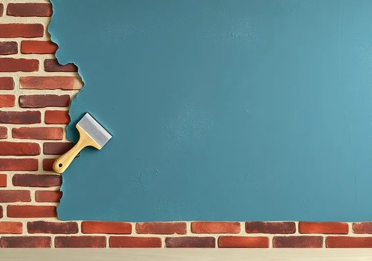 Application d'un enduit décoratif à la lisseuse sur un mur